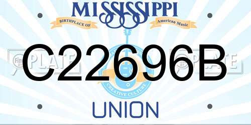 C22696B Mississippi License Plate