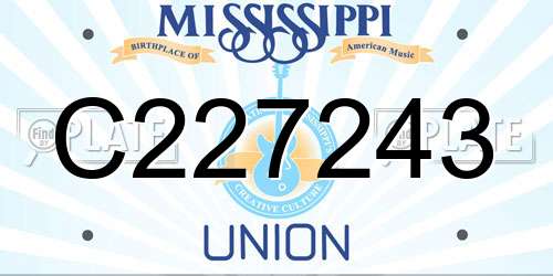 C227243 Mississippi License Plate