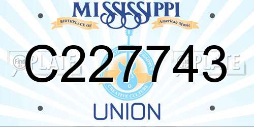 C227743 Mississippi License Plate