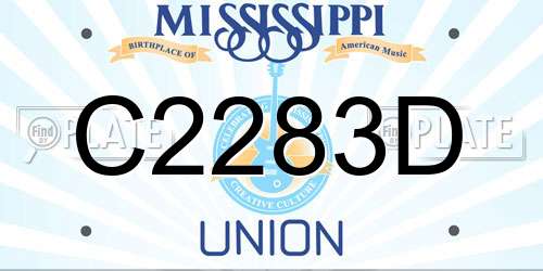 C2283D Mississippi License Plate