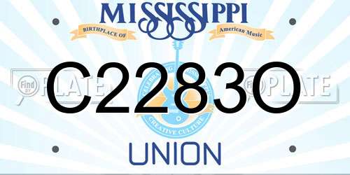 C2283O Mississippi License Plate