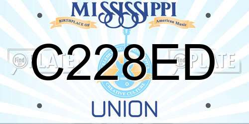 C228ED Mississippi License Plate