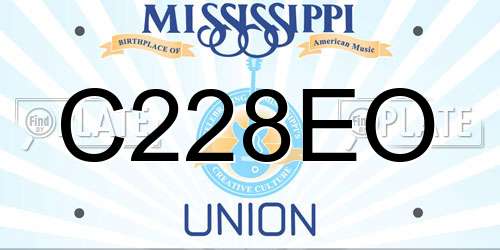 C228EO Mississippi License Plate