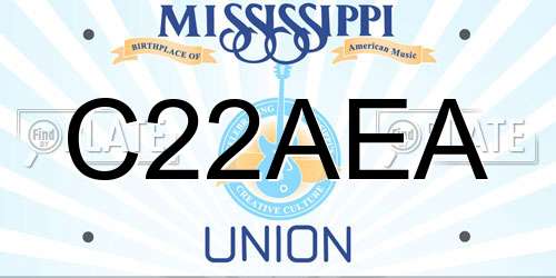 C22AEA Mississippi License Plate