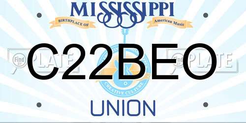 C22BEO Mississippi License Plate