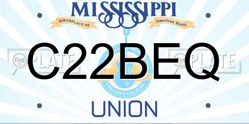C22BEQ Mississippi License Plate