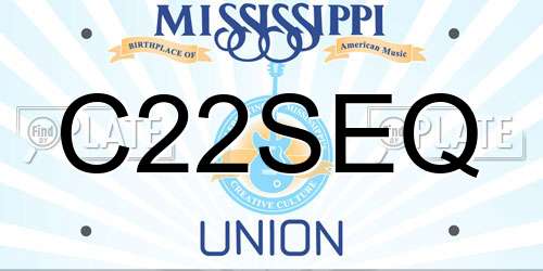 C22SEQ Mississippi License Plate