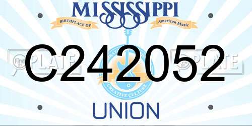 C242052 Mississippi License Plate
