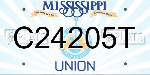 C24205T Mississippi License Plate