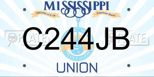 C244JB Mississippi License Plate