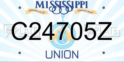 C24705Z Mississippi License Plate