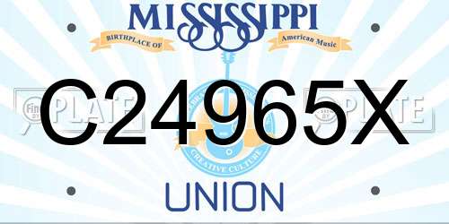 C24965X Mississippi License Plate