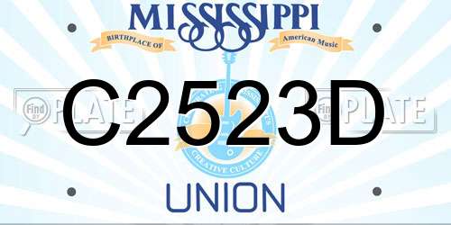 C2523D Mississippi License Plate