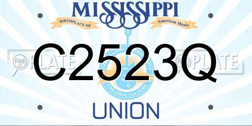 C2523Q Mississippi License Plate