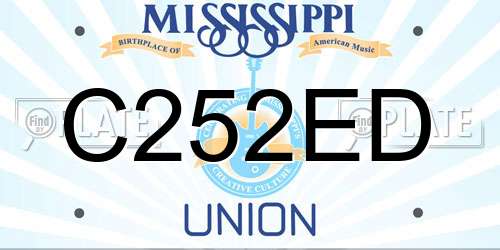 C252ED Mississippi License Plate