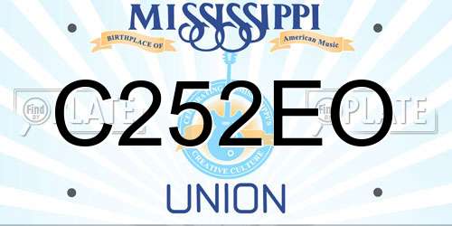 C252EO Mississippi License Plate