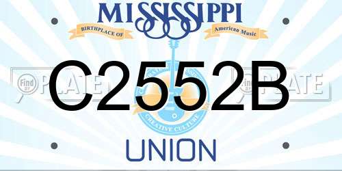 C2552B Mississippi License Plate