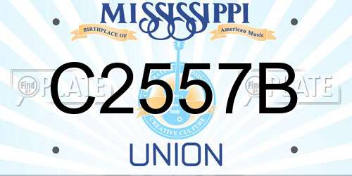 C2557B Mississippi License Plate