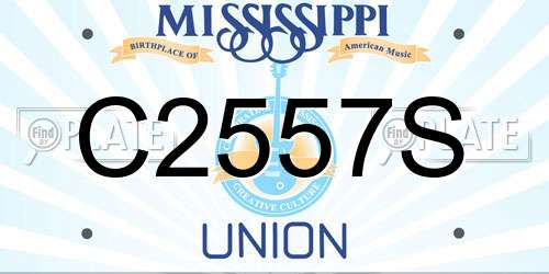 C2557S Mississippi License Plate
