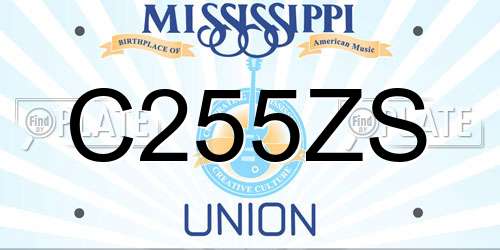 C255ZS Mississippi License Plate