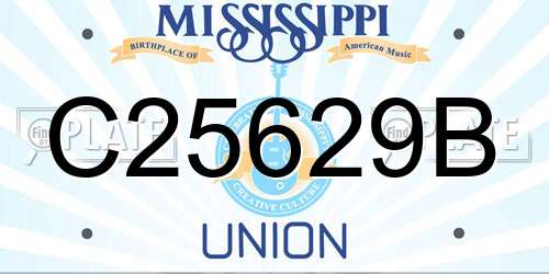 C25629B Mississippi License Plate