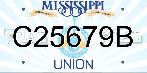 C25679B Mississippi License Plate