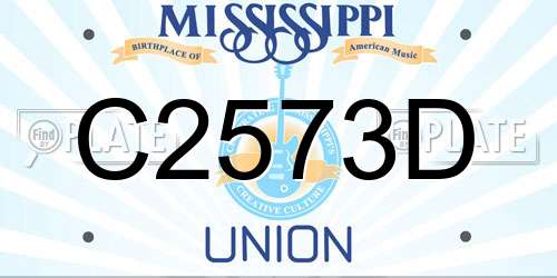 C2573D Mississippi License Plate