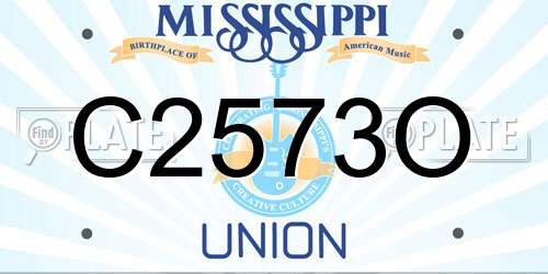C2573O Mississippi License Plate