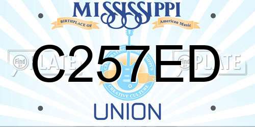 C257ED Mississippi License Plate