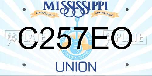 C257EO Mississippi License Plate