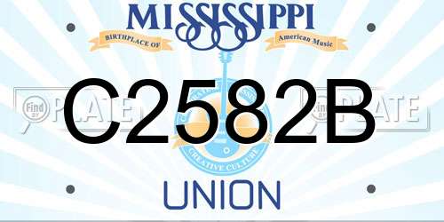 C2582B Mississippi License Plate