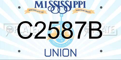 C2587B Mississippi License Plate