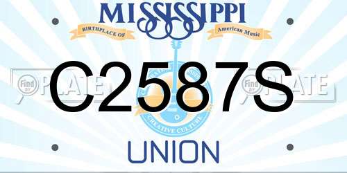 C2587S Mississippi License Plate