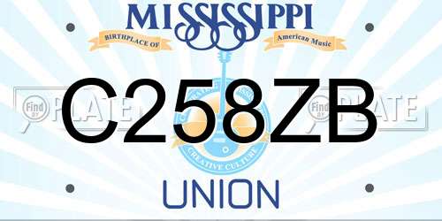 C258ZB Mississippi License Plate