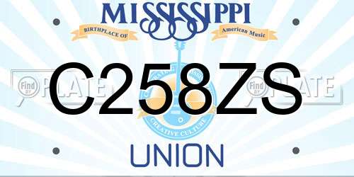 C258ZS Mississippi License Plate