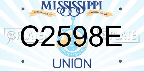 C2598E Mississippi License Plate