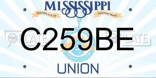 C259BE Mississippi License Plate