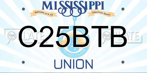 C25BTB Mississippi License Plate