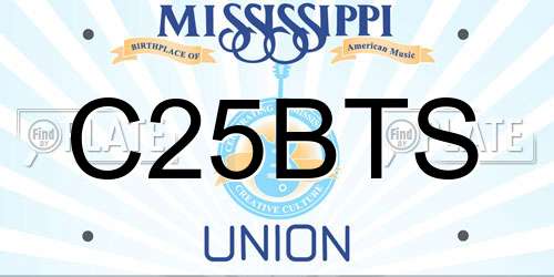 C25BTS Mississippi License Plate
