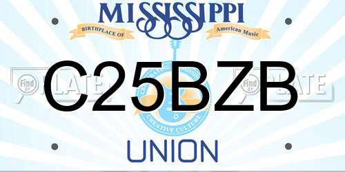 C25BZB Mississippi License Plate