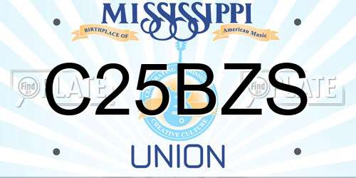C25BZS Mississippi License Plate