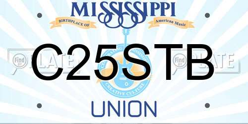 C25STB Mississippi License Plate