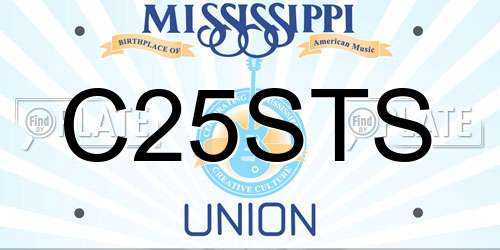 C25STS Mississippi License Plate