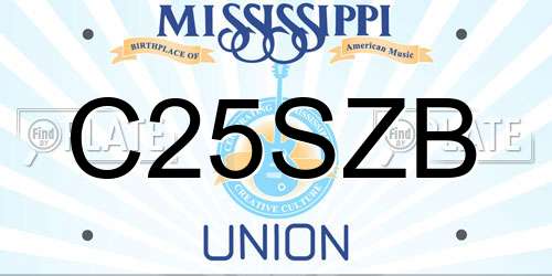 C25SZB Mississippi License Plate