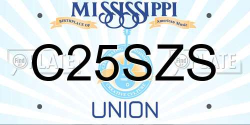 C25SZS Mississippi License Plate
