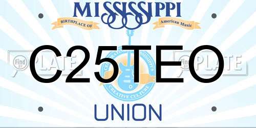 C25TEO Mississippi License Plate