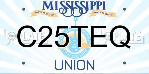 C25TEQ Mississippi License Plate