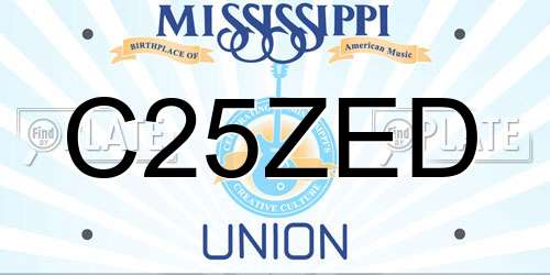 C25ZED Mississippi License Plate