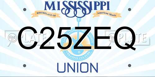 C25ZEQ Mississippi License Plate