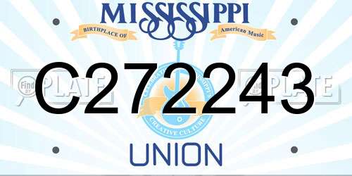 C272243 Mississippi License Plate